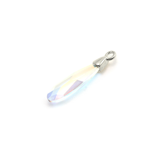 Charms & Solderable Accents Swarovski Raindrop Pendant Rhodium - Crystal AB